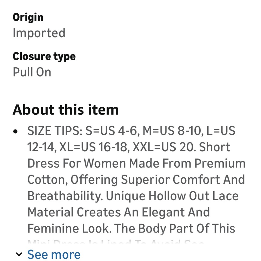 NWT cotton eyelet above the knee dress from Amazon size m - Picture 13 of 16